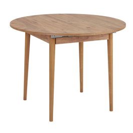 Hanah Home Mesa de Comedor Extensible en Pino Atlántico, 100x100 cm (extensible a 131 cm), Tablero de Melamina, Patas de Madera, Color Pino Atlántico